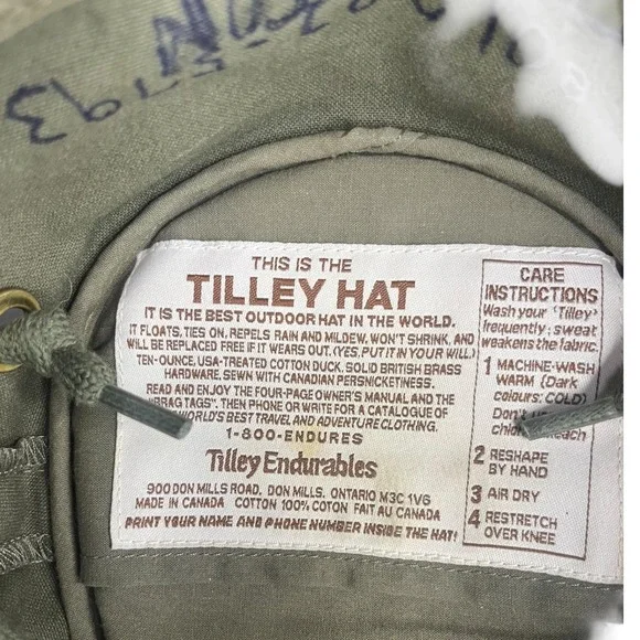 Tilley Endurables Outback Hat Mens Size 6 7/8 Olive Green Outdoor Sun Protection - Picture 7 of 8